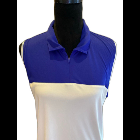 Slazenger Tops - Slazenger Women’s Golf Polo Shirt Plus Size XXL Sleeveless Color block Blue